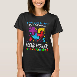 Pround Autism Mom Heart Mother Puzzle Piece Autism T-Shirt