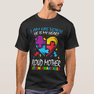 Pround Autism Mom Heart Mother Puzzle Piece Autism T-Shirt