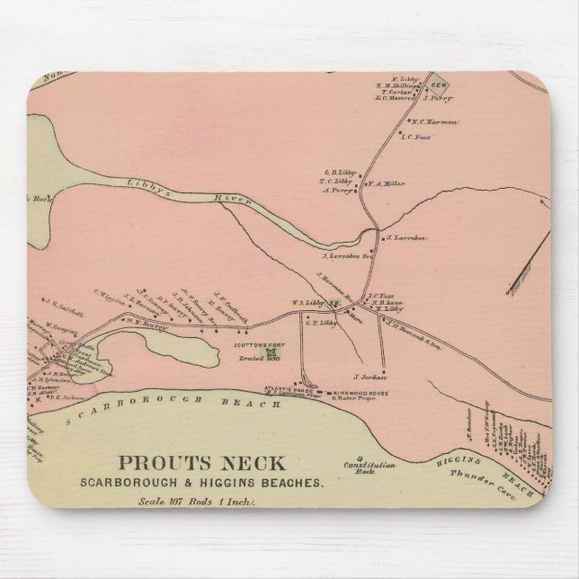 Prouts Neck Scarborough, Higgins beaches Mouse Pad (Front)