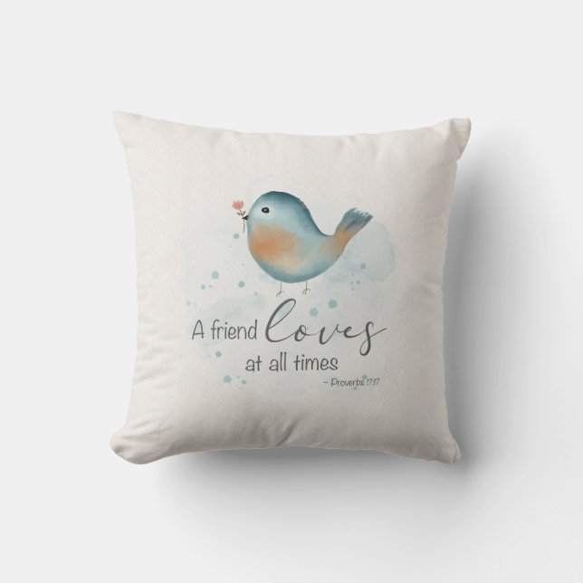 Prov 17:17 - A Friend Loves at all Times  Throw Pillow (Front)