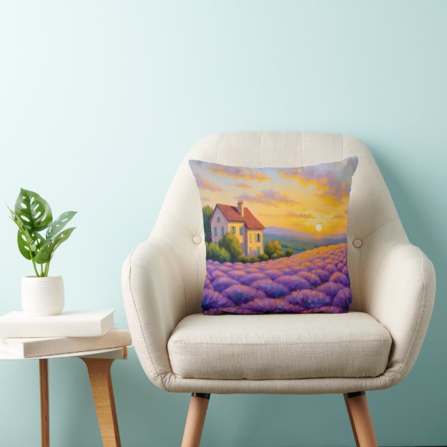 Provençal Lavender Sunset Pillow (Chair)