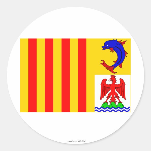 Provence-Alpes-Côte-d'Azur flag Classic Round Sticker (Front)