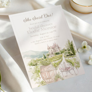 Provence Elegant Chateau French Country Bridal Invitation