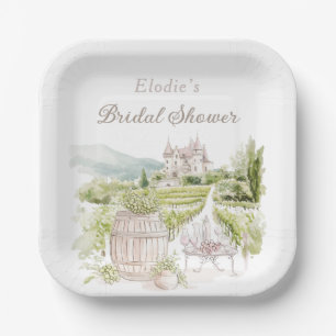 Provence Elegant Chateau French Country Bridal  Paper Plate