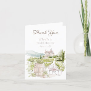 Provence Elegant Chateau French Country Bridal  Thank You Card