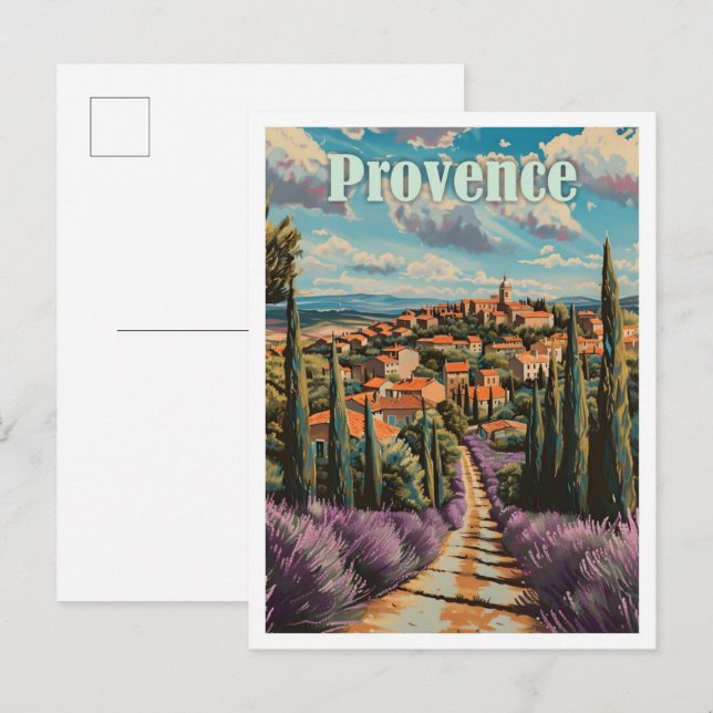 Provence France Art Vintage Travel Postcard (Front/Back)