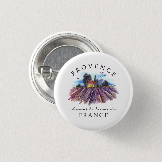 Provence France – Lavender Fields 1 Inch Round Button (Front & Back)