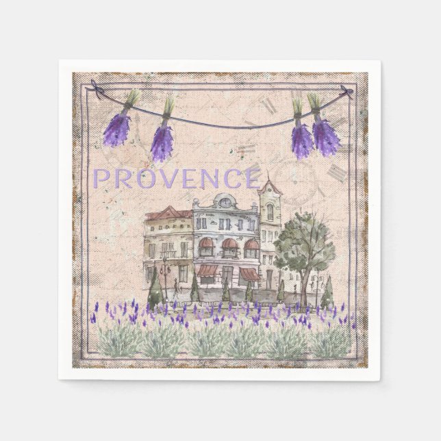 Provence France Lavender Flower Summer Love Napkin (Front)