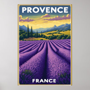 Provence France Purple Lavender Field Landscape Poster