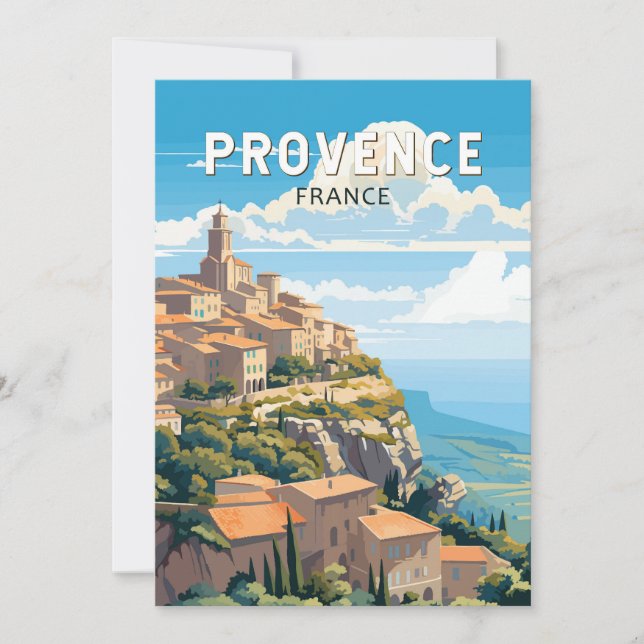 Provence France Travel Art Vintage Invitation (Front)