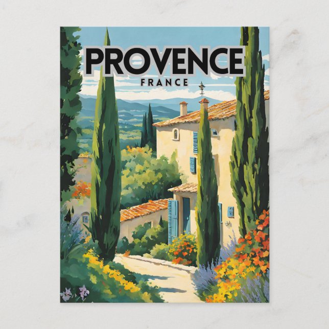 Provence France Travel Poster Postcard (Front)