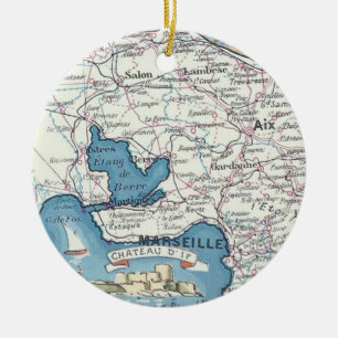 Provence France Vintage Map Ornament