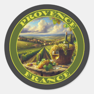 Provence France Wine Country Classic Round Sticker