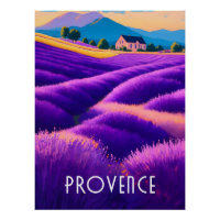 Provence Lavender Fields Travel Poster