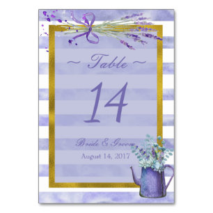 Provence Lavender Flower Wedding Table Number