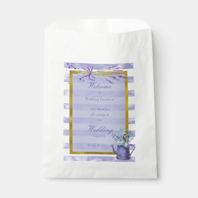 Provence Lavender Purple Flower Floral Wedding Favour Bag (Front)