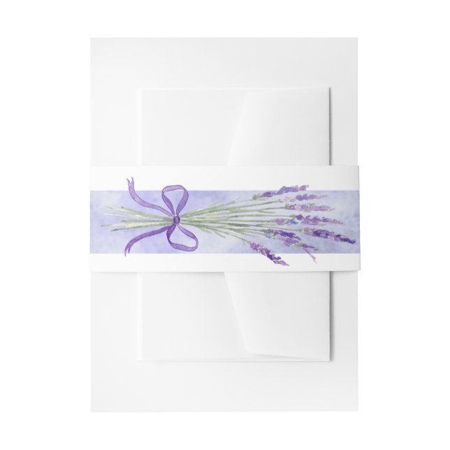 Provence Lavender Purple Flower Floral Wedding Invitation Belly Band (Front Example)