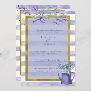 Provence Lavender Purple Flower Wedding Invitation
