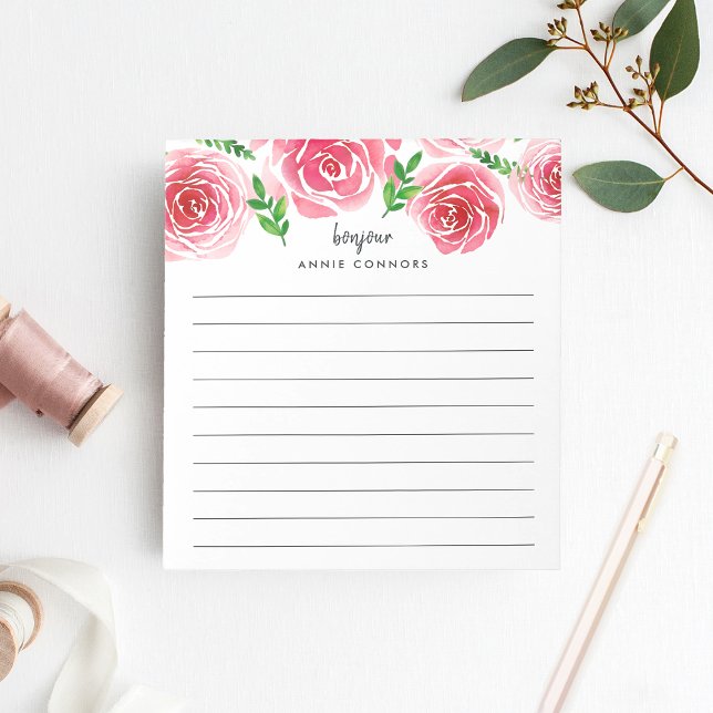 Provence Rose | Personalized Lined Notepad (Creator Uploaded)