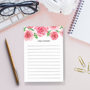 Provence Rose Personalized Lined Post-it Notes