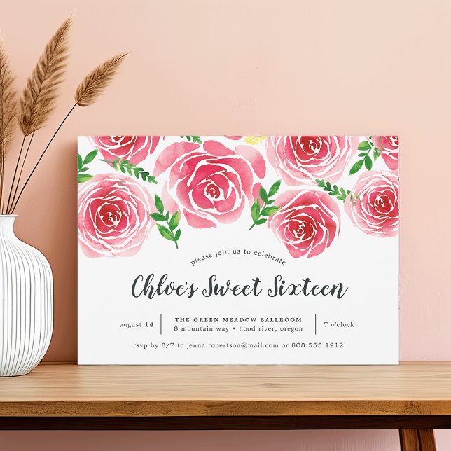Provence Rose Sweet sixteen Invitation (Créateur téléchargé)