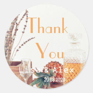 Provence Style Lavender Thank You Wedding Sticker