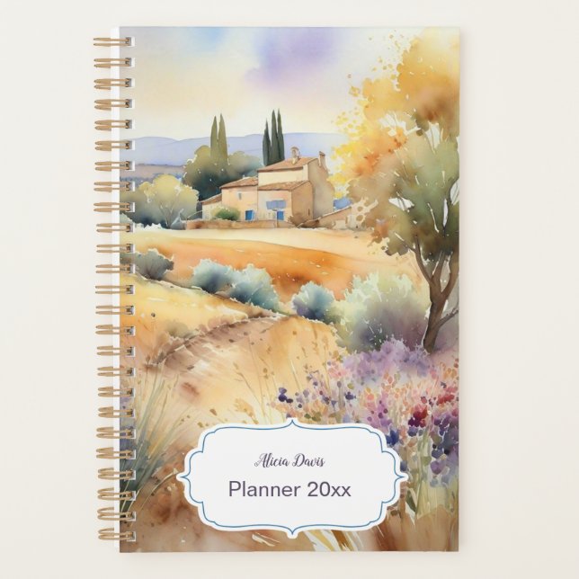 Provence Watercolor Non Dated | your name Planner (Front)