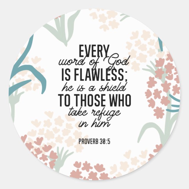 Proverb 30:5 Bible Verse Classic Round Sticker (Front)
