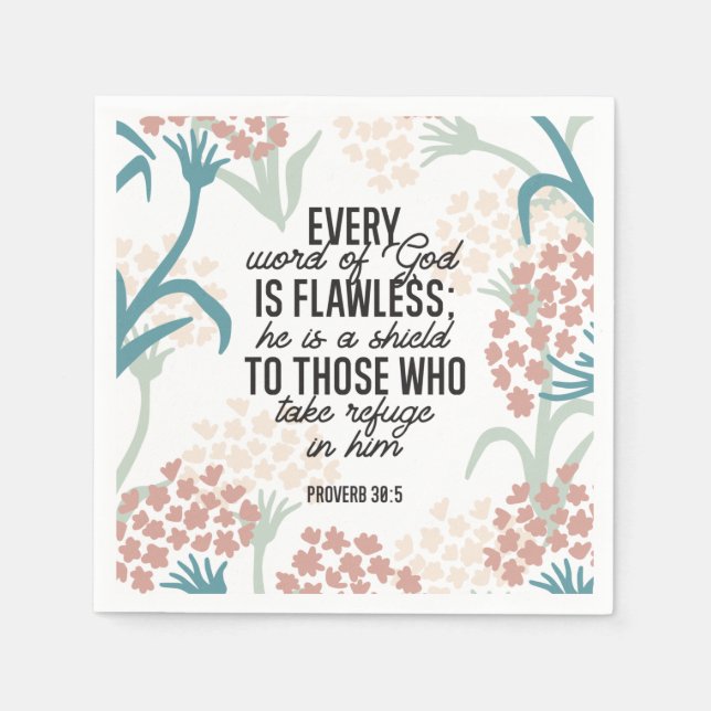 Proverb 30:5 Bible Verse Napkin (Front)