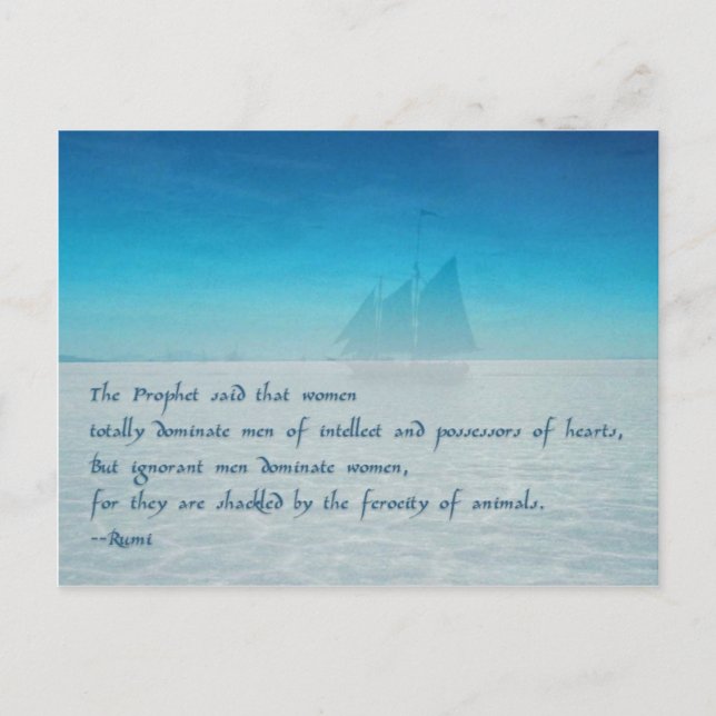 Proverb abou Love and Relationship - Rumi postcard (Front)