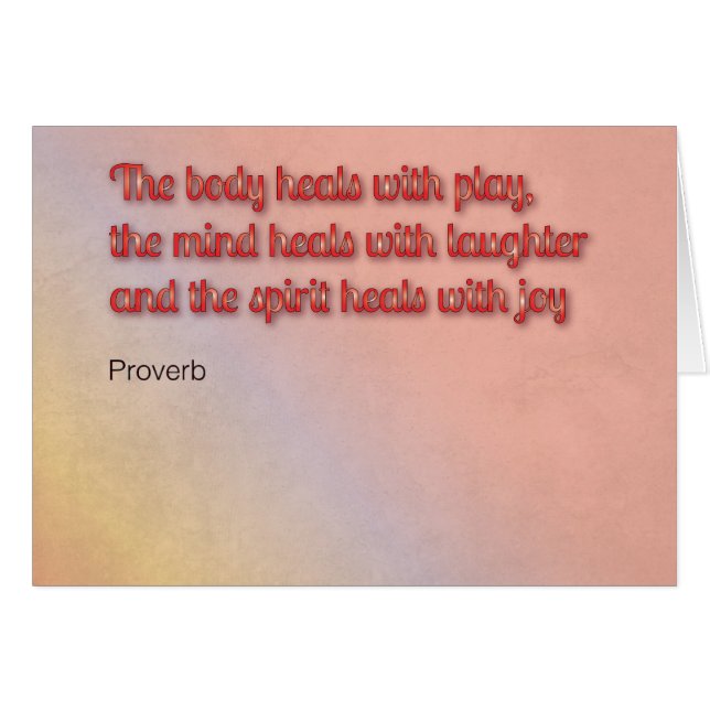 Proverbe de guérison (Devant horizontal)