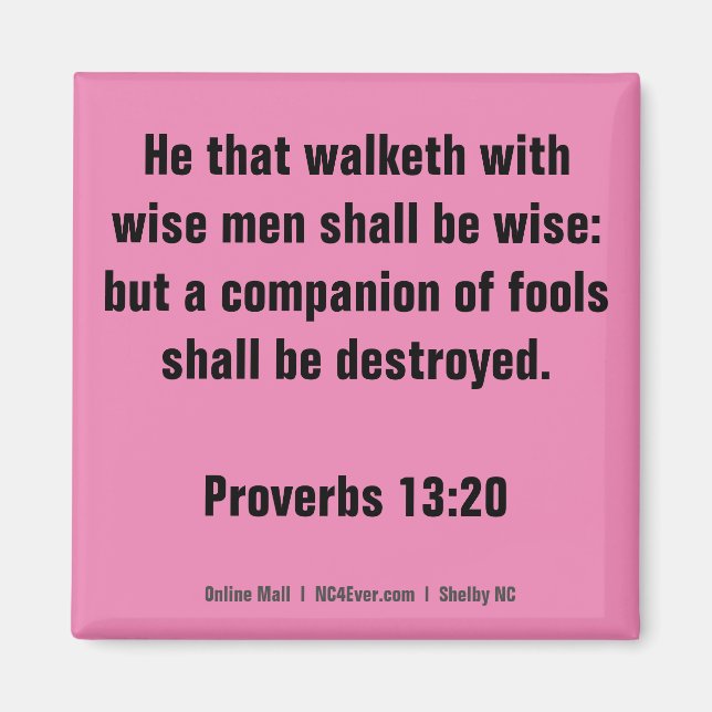 Proverbes 13:20 Bible Verse aimant (Devant)