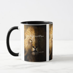 Proverbes 28:1 Citation Bible KJV Mug à deux tons