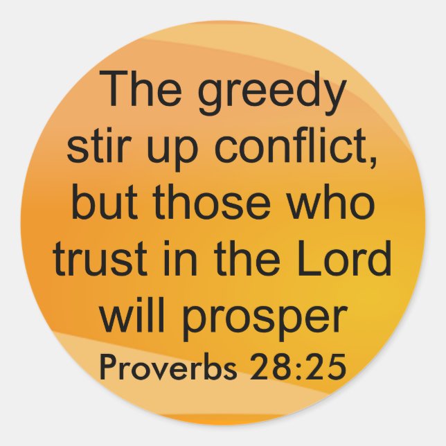 proverbes 28:25 autocollants (Devant)