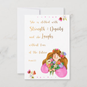 Proverbes 31:25 Elle est revêtue de carte de force