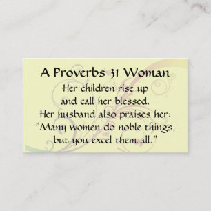 Proverbes 31 Femme Maman Carte d'appel fleurit