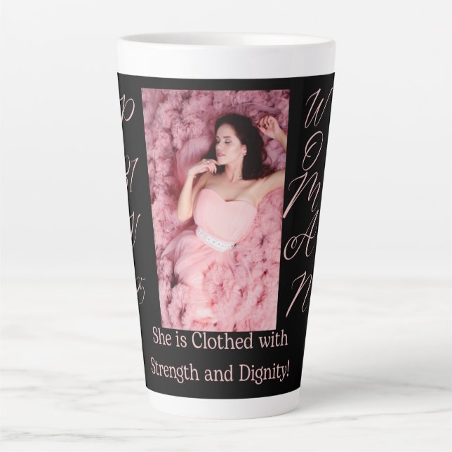 Proverbes 31 Femme Noir & Rose Latte Mug (Devant)