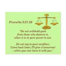 Proverbes 3:27-28 Bible Verse carte mémoire