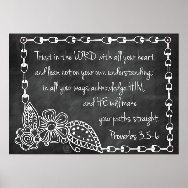 Proverbes 3:5-6 Poster style tableau de bord (Devant)
