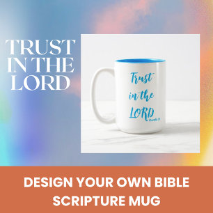 Proverbes 3:5 Confiance dans le Seigneur Bleu Mug 
