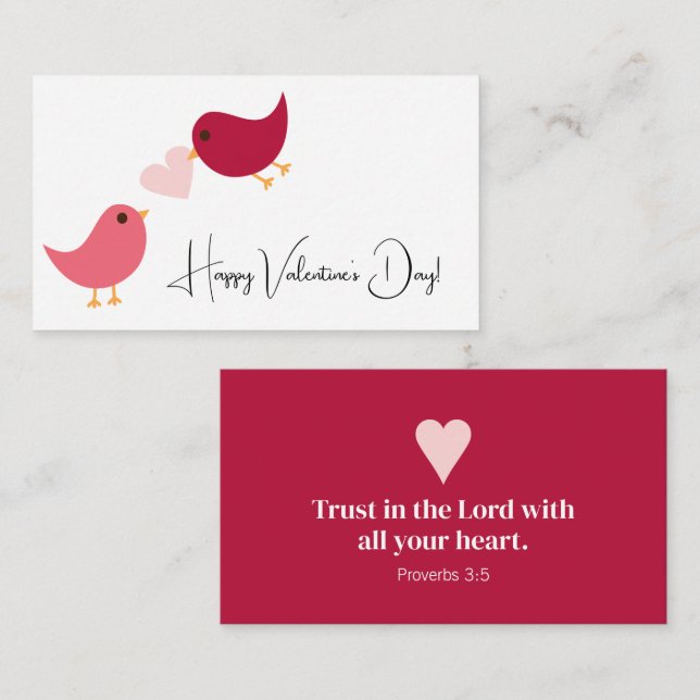 Proverbes 3:5 Valentine Birds Carte de boîtier (Devant / Derrière)