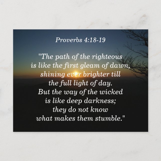 Proverbes 4:18-19 Écriture Carte mémoire (Devant)