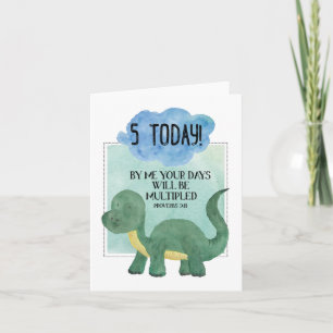 Proverbes 9:11 Bonne carte de dinosaure du 5e anni