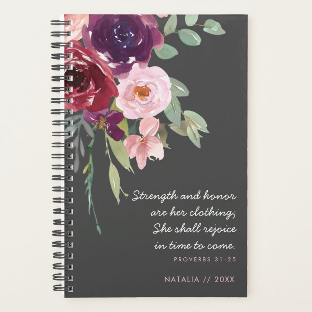 Proverbes de force et d'honneur 31 Floral rose et  (Devant)