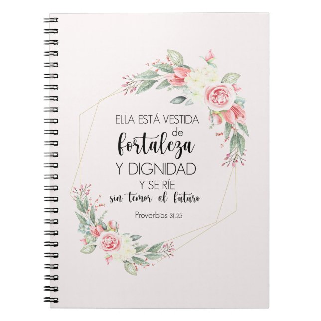 proverbios 31 25 Libreta con espiral Notebook (Front)