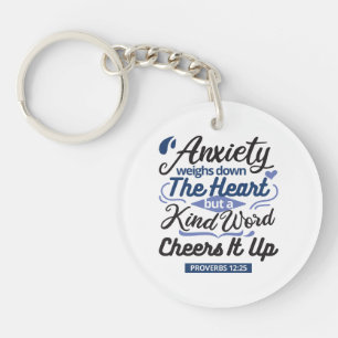 Proverbs 12:25 Bible Verse – Kind Word Art Keychain
