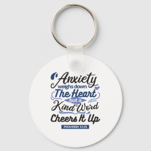 Proverbs 12:25 Bible Verse – Kind Word Art Keychain