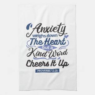 Proverbs 12:25 Bible Verse – Kind Word Art Kitchen Towel