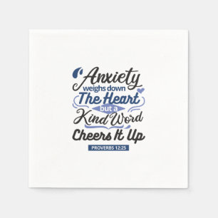Proverbs 12:25 Bible Verse – Kind Word Art Napkin