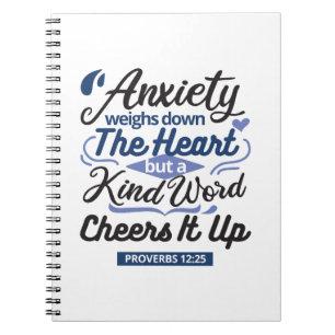 Proverbs 12:25 Bible Verse – Kind Word Art Notebook